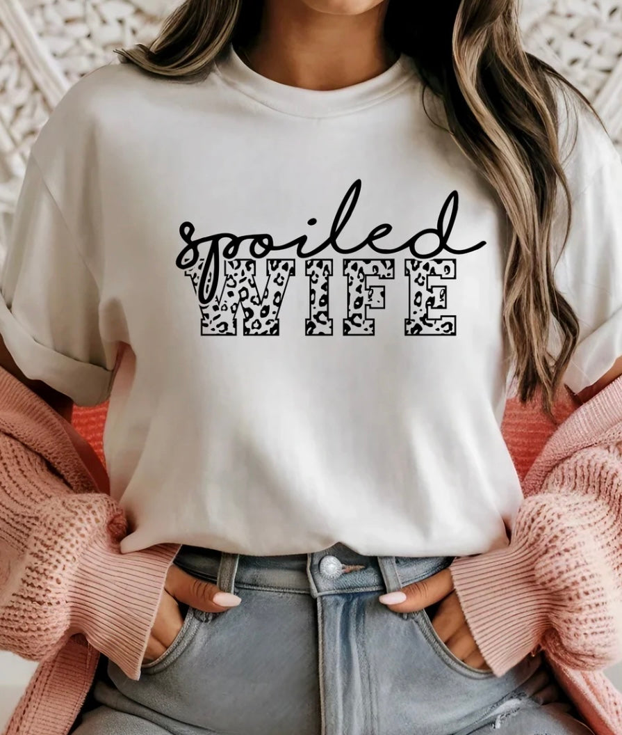 Spoiled Wife Font Tee