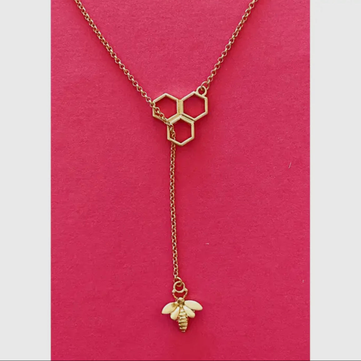 Bee With Me Honey Comb Lariat