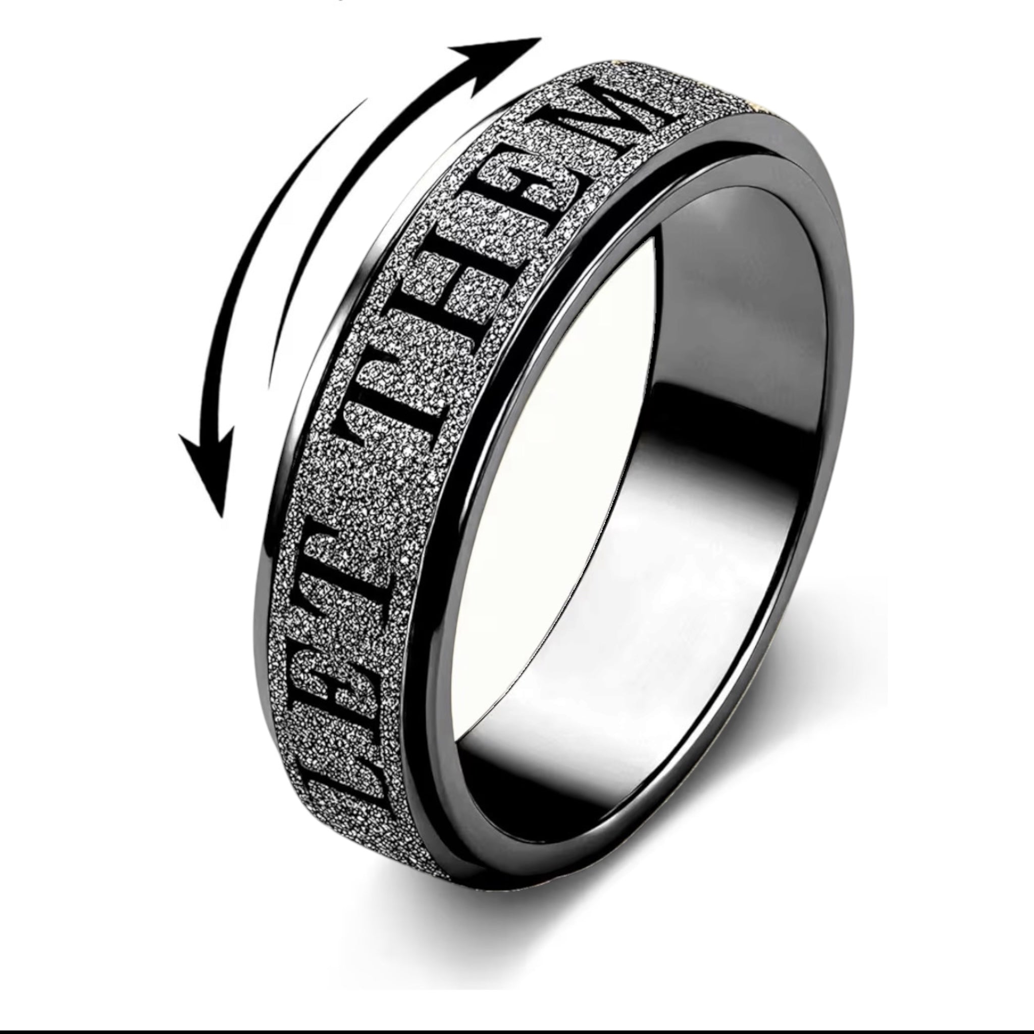 LET THEM Sandblasted Sparkle Spinner Rings