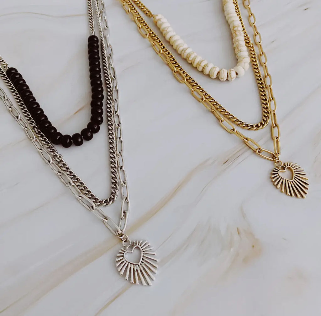 The Chesapeake Single Clasp Heart Pendant Chain.