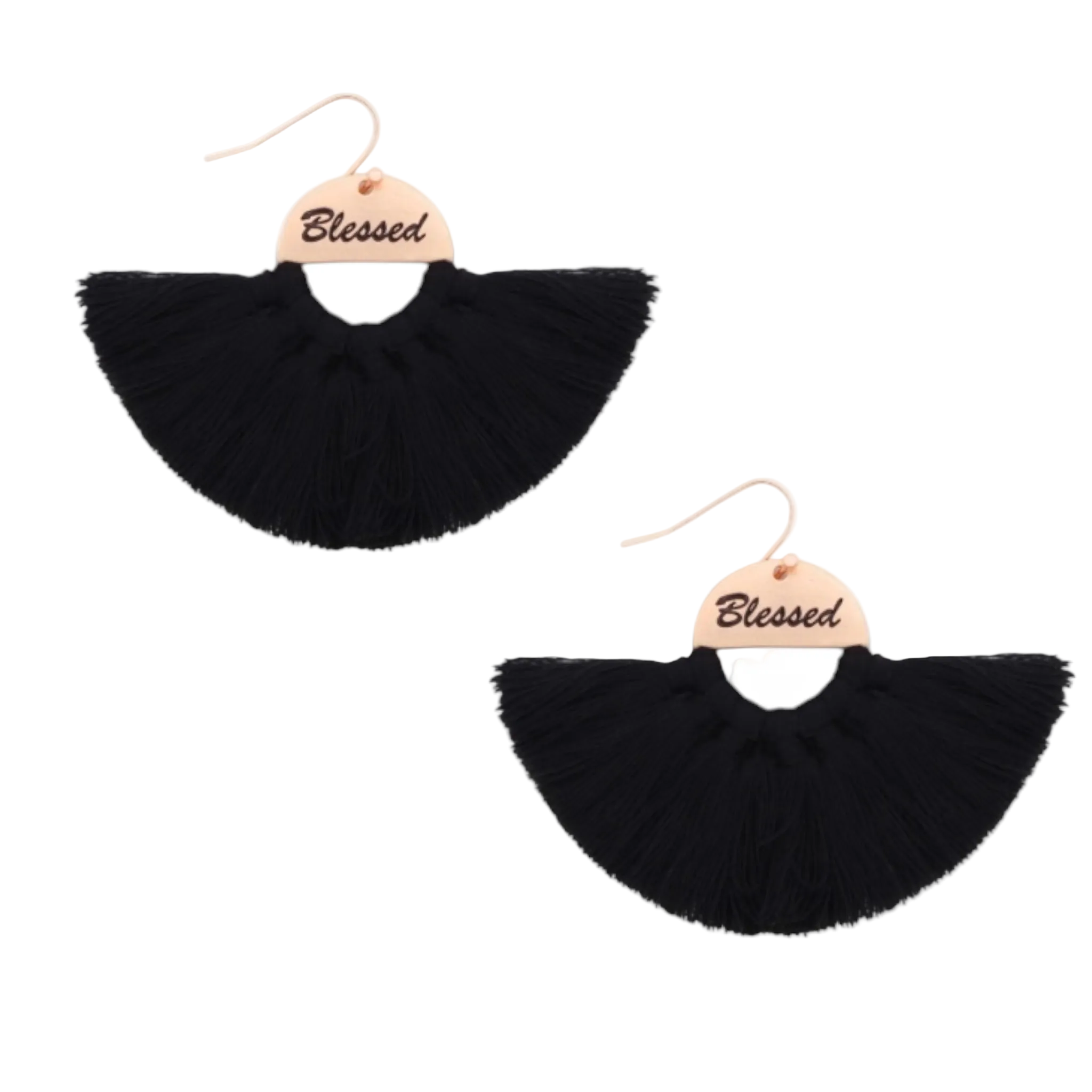 Threaded Fringe Fan Earrings
