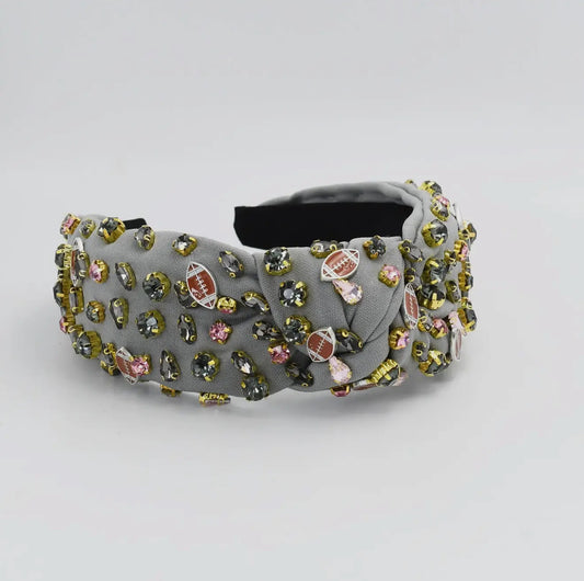 Game Day Blinged out Top Knot Headband