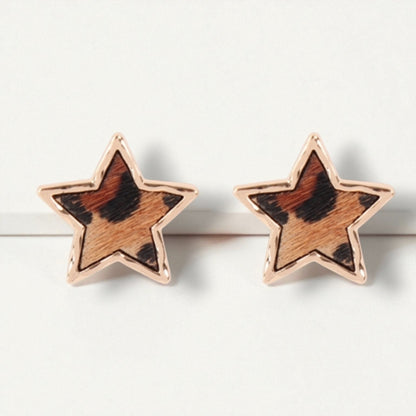 Wild Star Animal Print Studs