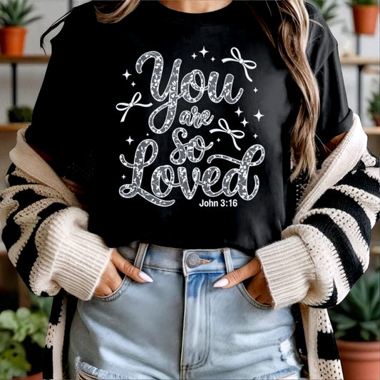 Loved in Lace John 3:16 Tee
