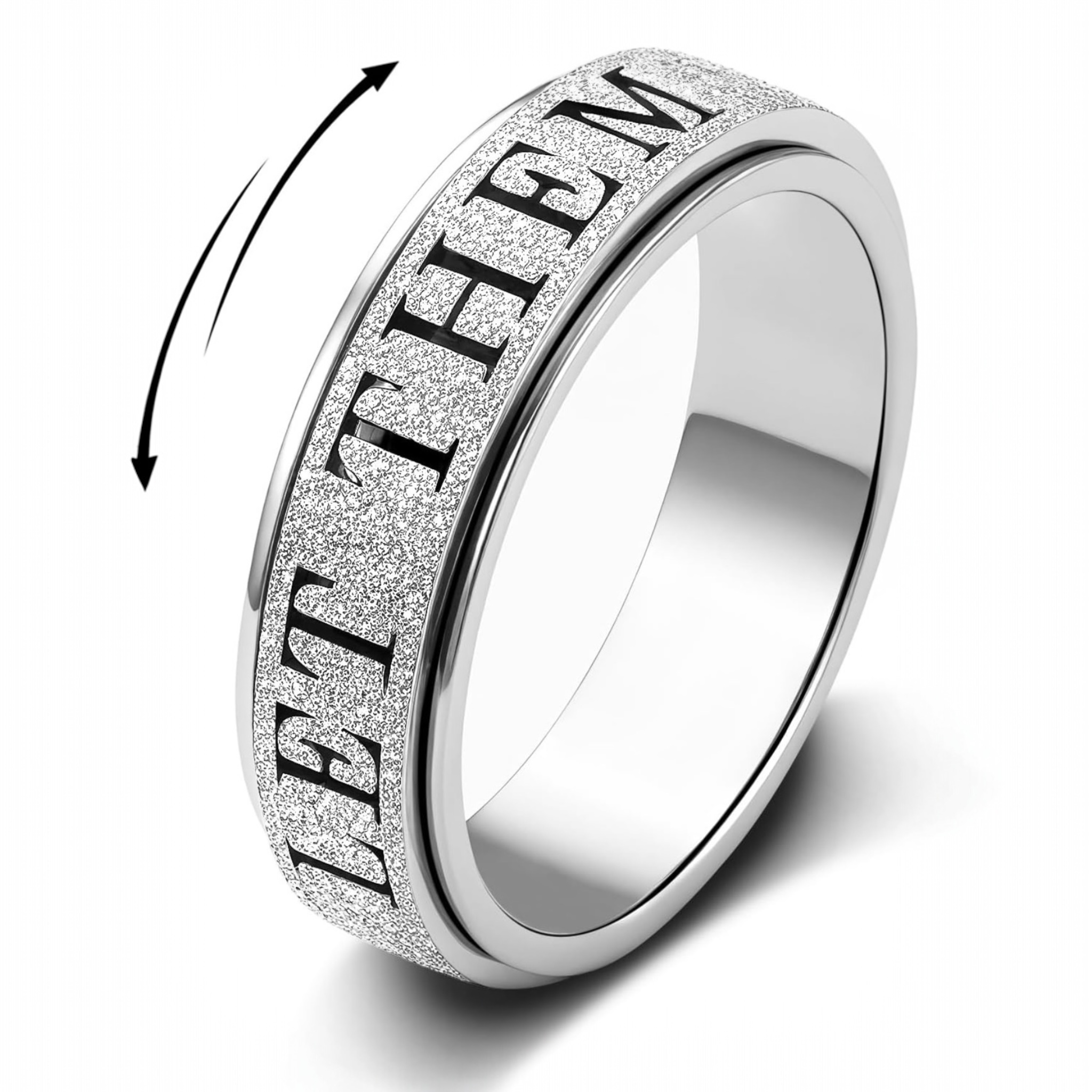 LET THEM Sandblasted Sparkle Spinner Rings