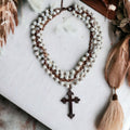 Handmade Multi-strand Rustic Cross Pendant