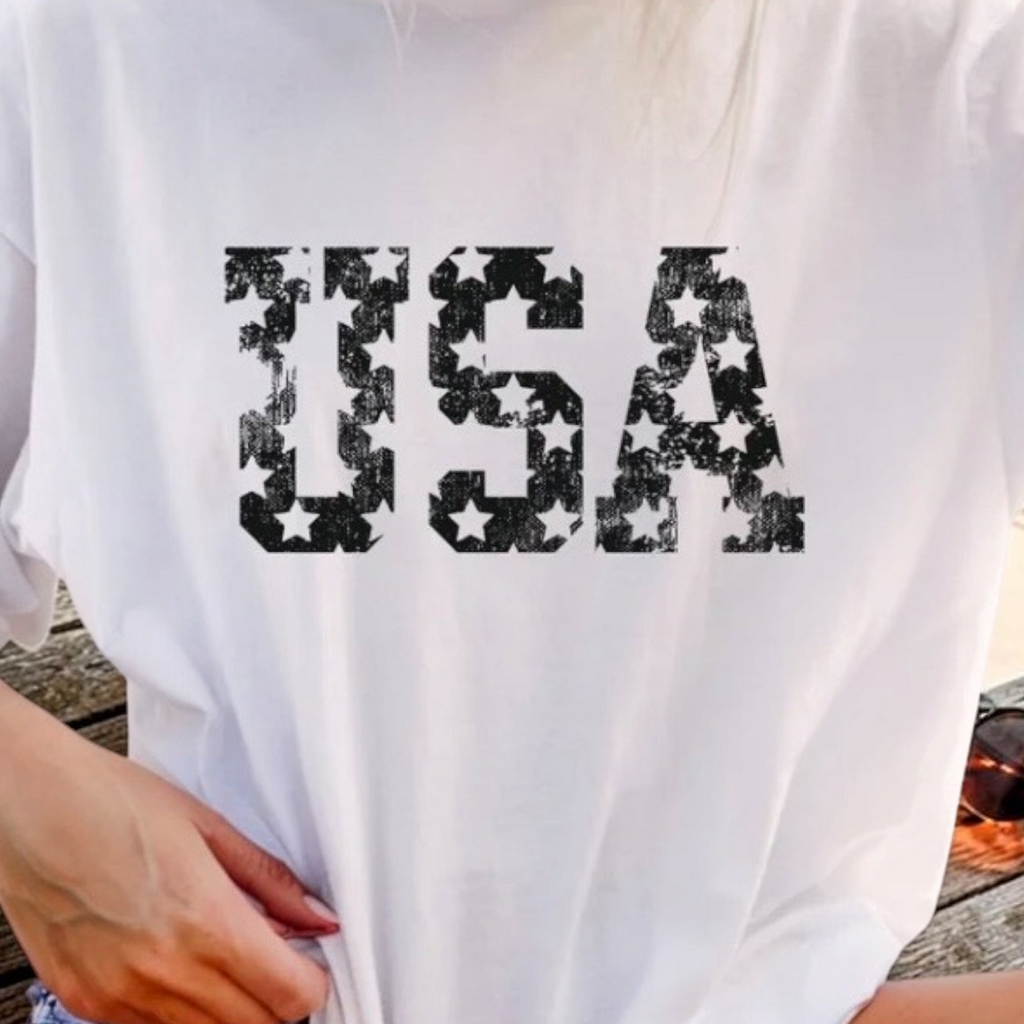 USA Stamped w/ Stars Tee