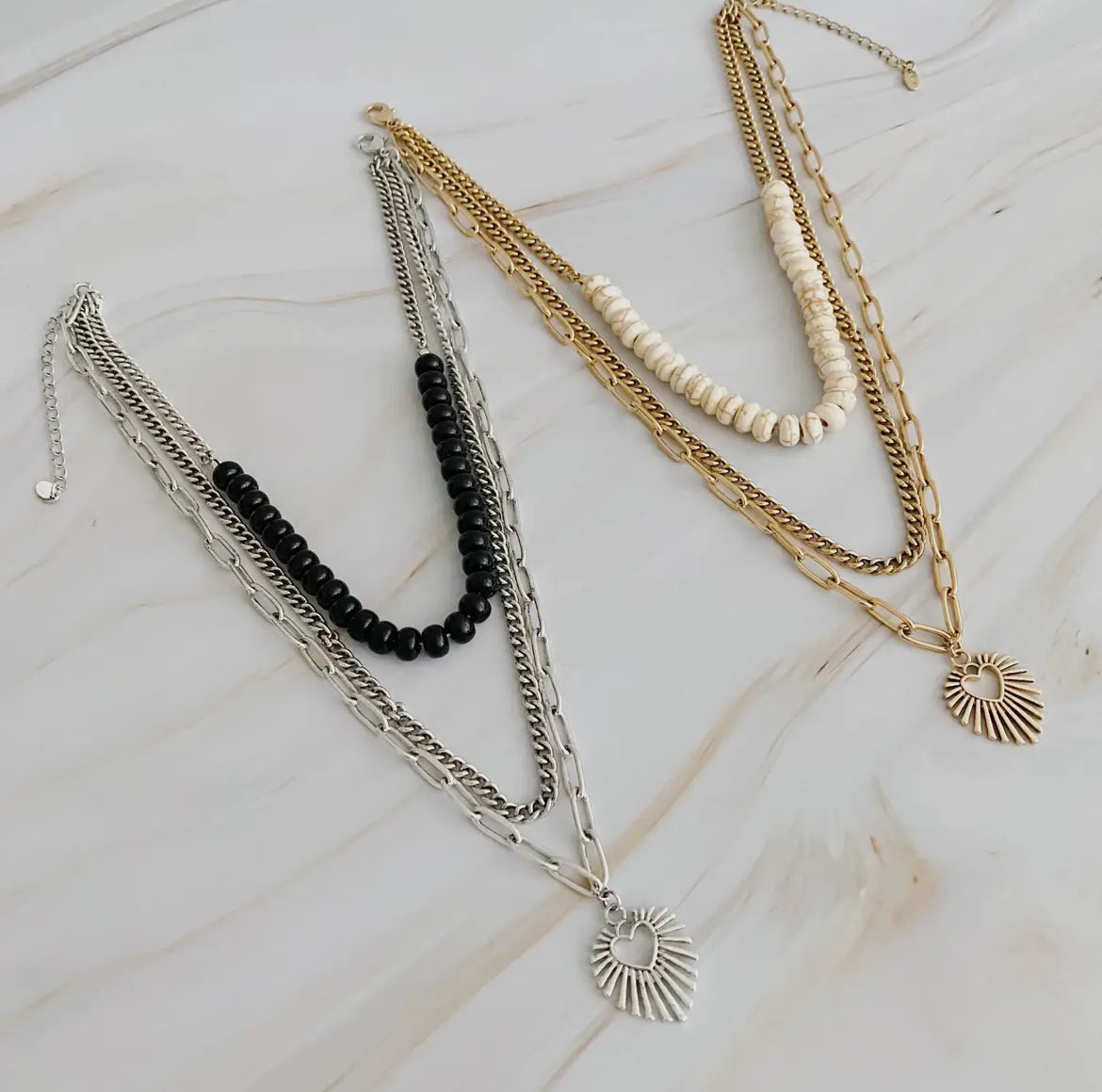 The Chesapeake Single Clasp Heart Pendant Chain.
