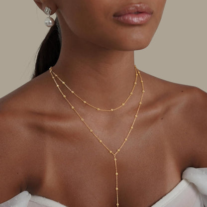 Double Drawn Single Clasp Faux Lariat