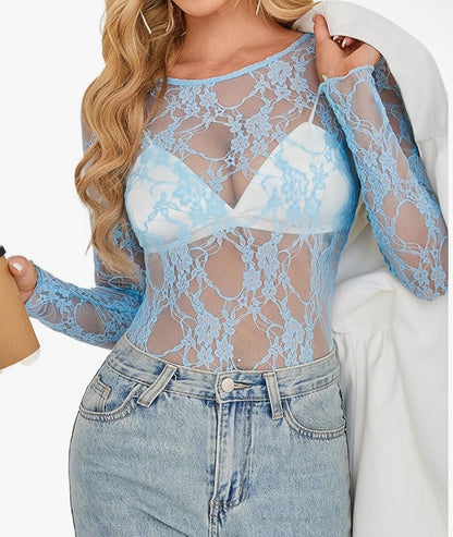 Floral Layering Top Crewneck Style