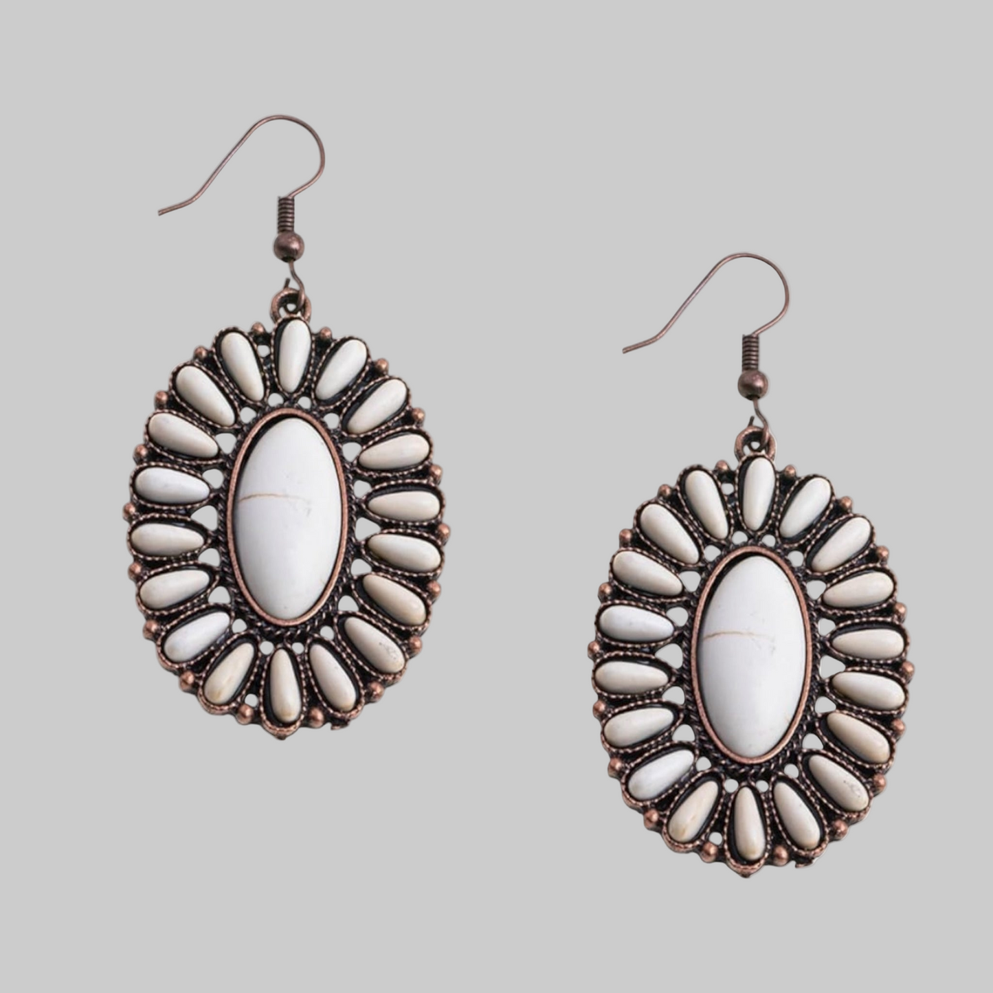 White Turquoise Concho Dangle