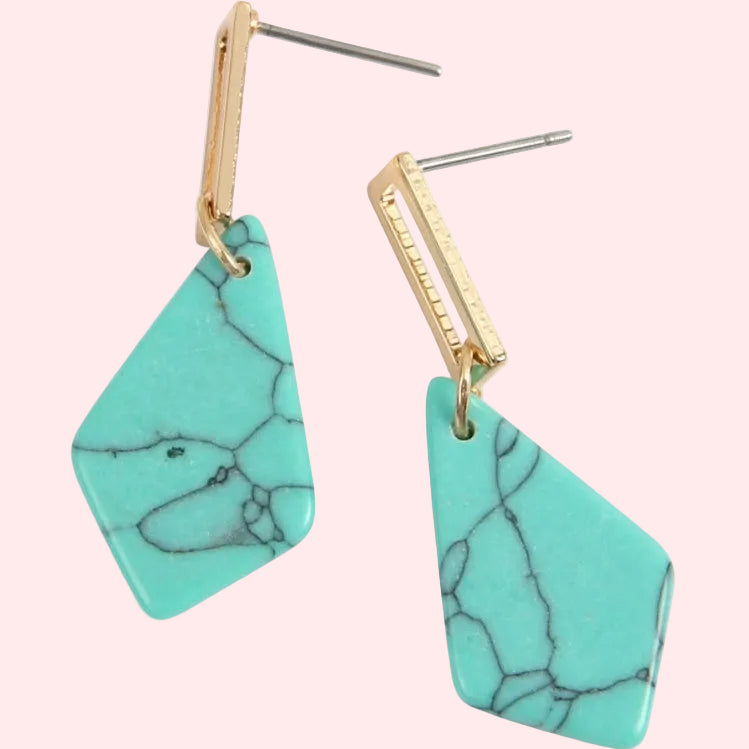 Breakfast at Turquoise Abstract Dangle