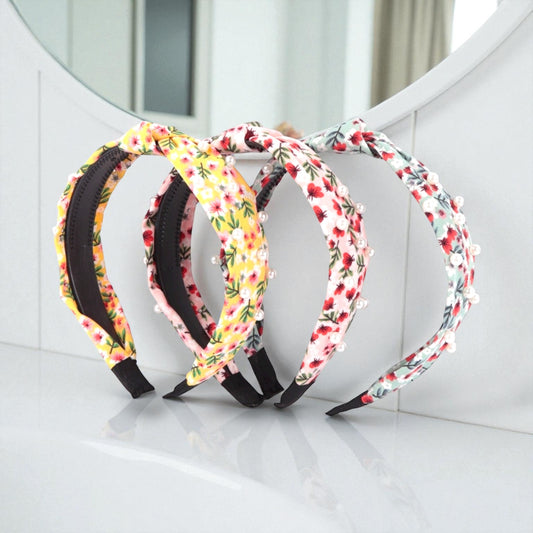 Pearls on the Vine Top Knot Headbands