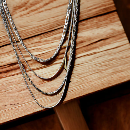 Dainty Four Chain Single Clasp Necklace