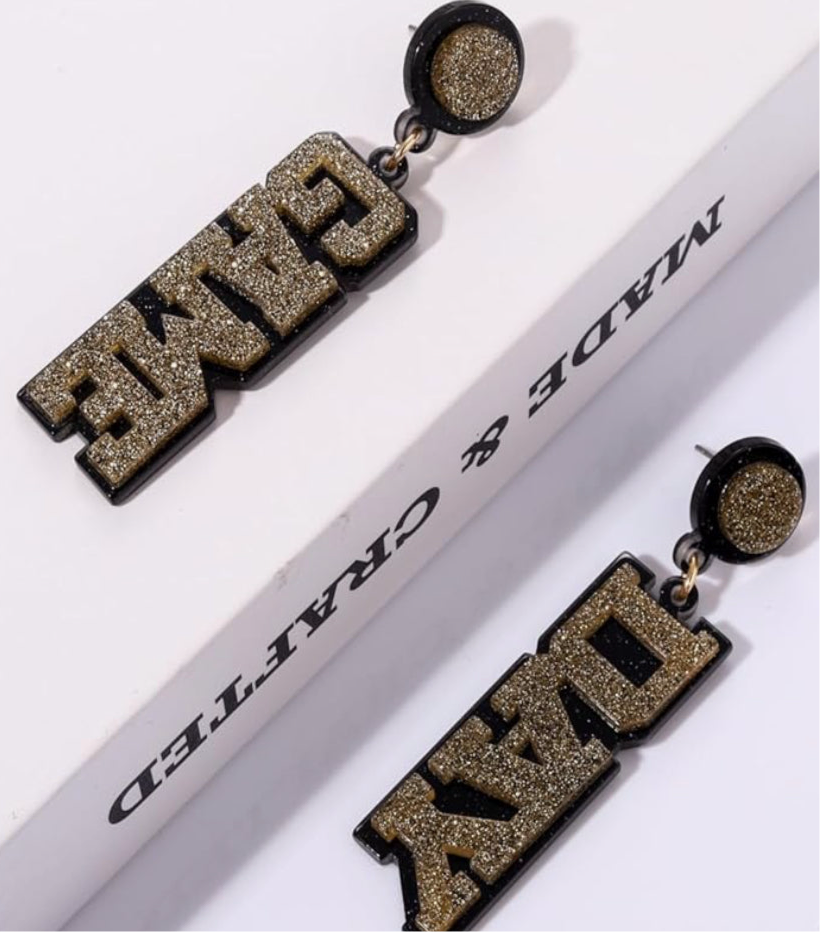 Glitter Varsity Game Day Earrings