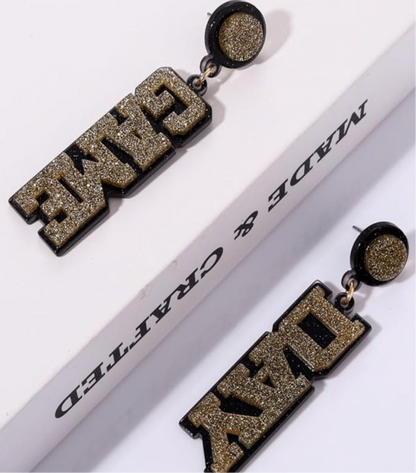 Glitter Varsity Game Day Earrings