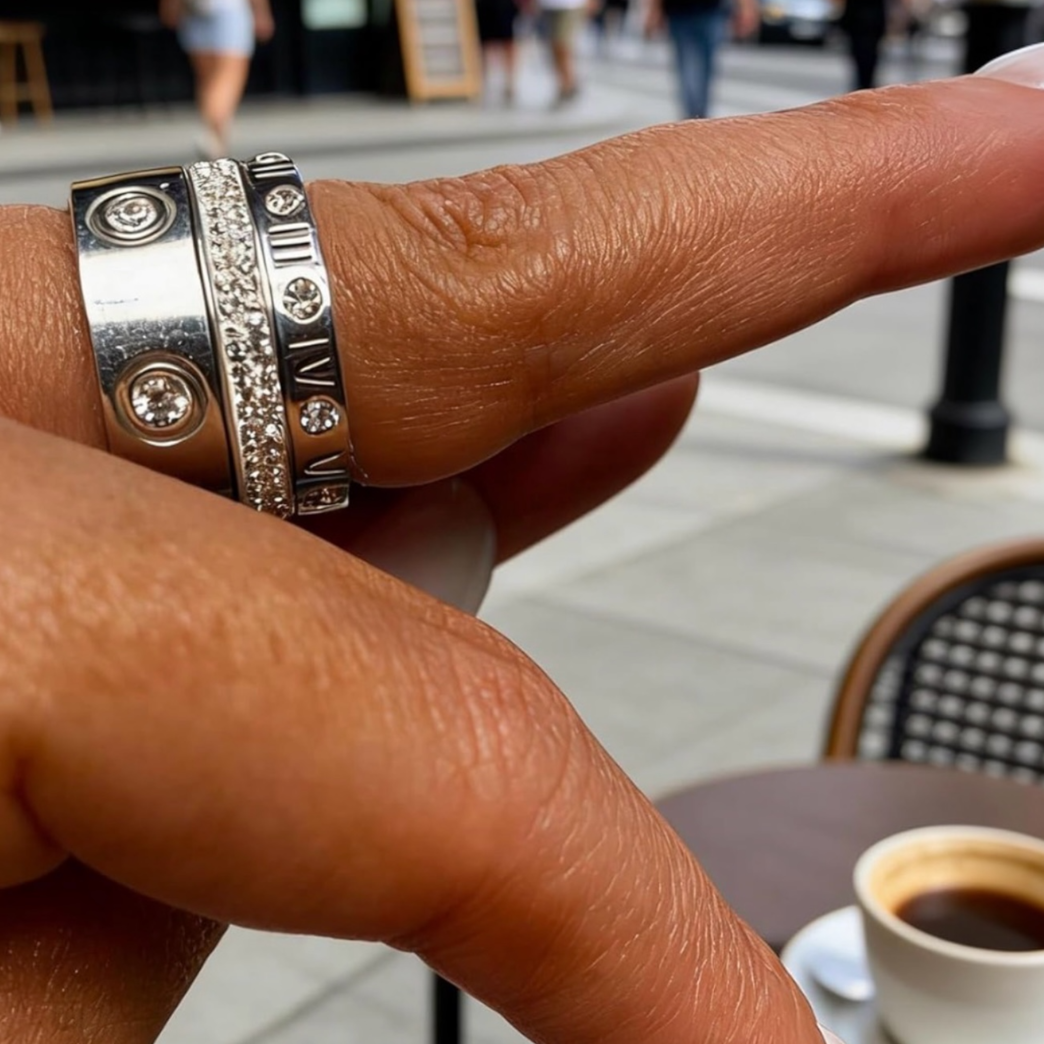 Romans Girl Ring Stack Silver/Gold
