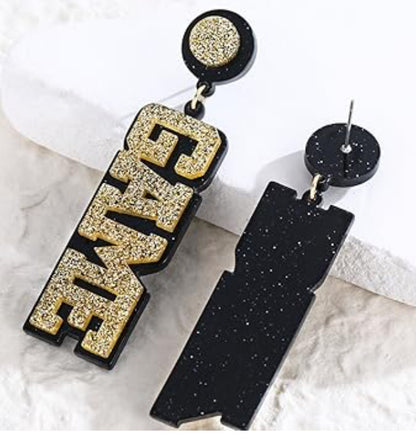Glitter Varsity Game Day Earrings