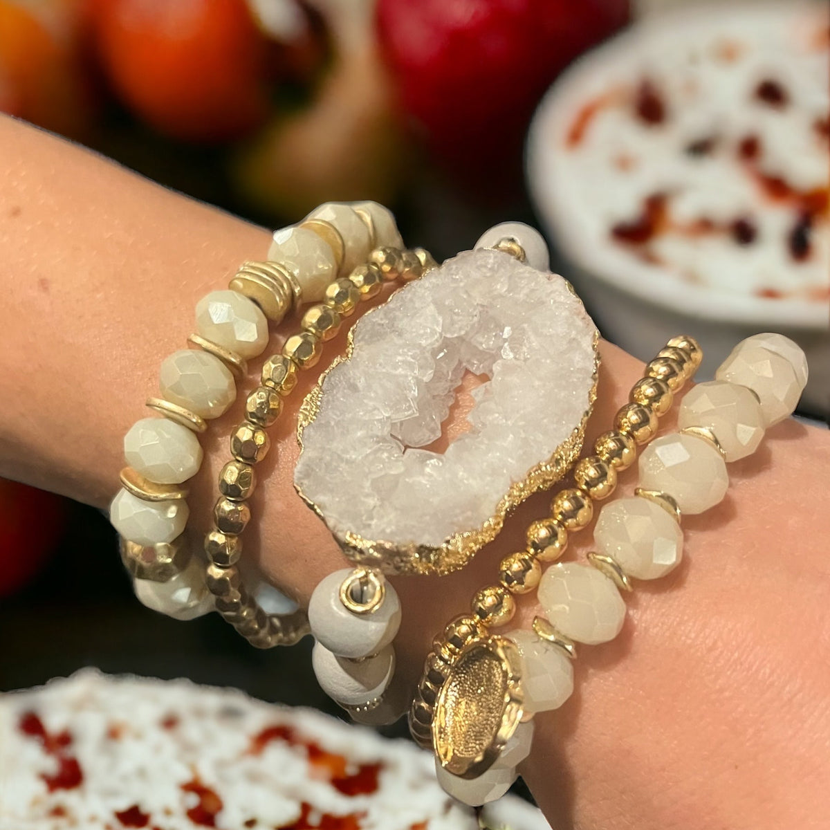 The Vienna Beaded Quartz Stack