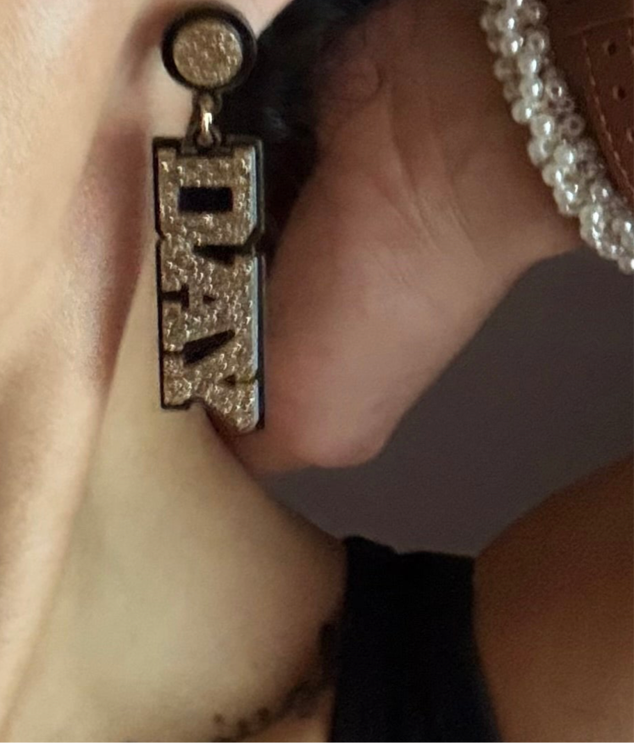 Glitter Varsity Game Day Earrings