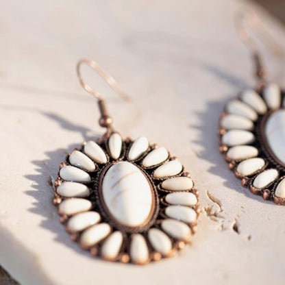 White Turquoise Concho Dangle