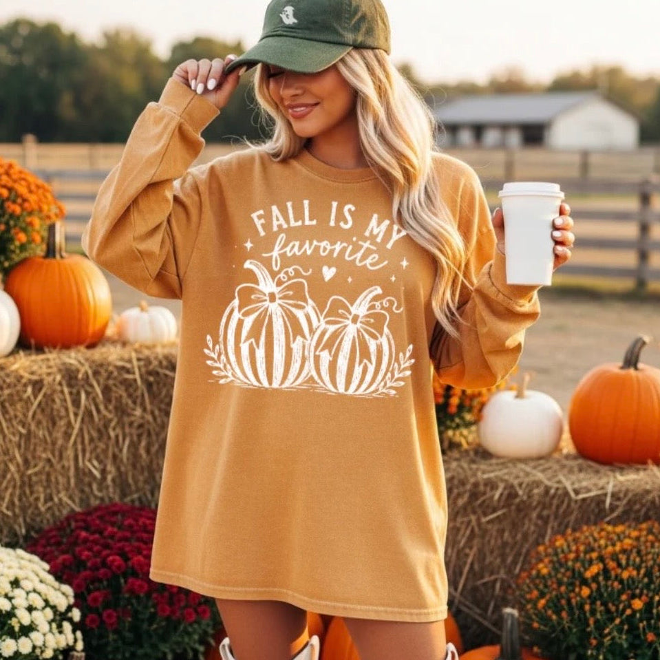 Coquette Pumpkin Fall Crew-Tee