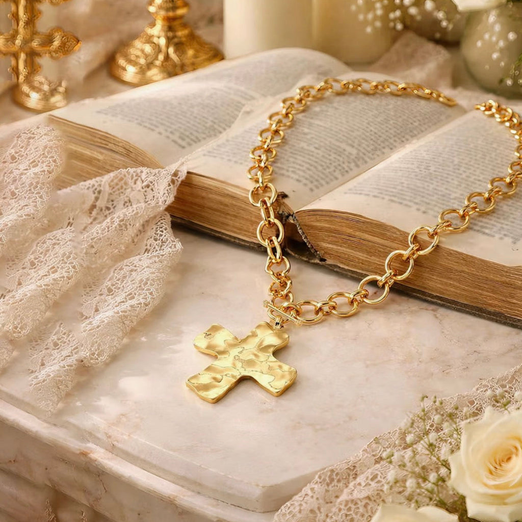 Toggle and Clasp Cross Pendant