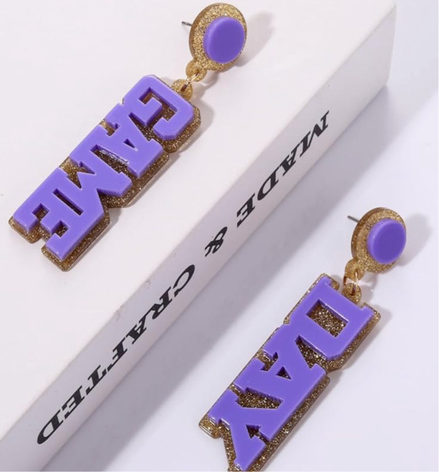 Glitter Varsity Game Day Earrings