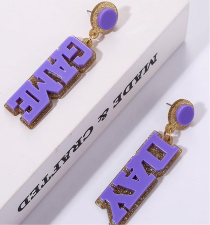 Glitter Varsity Game Day Earrings
