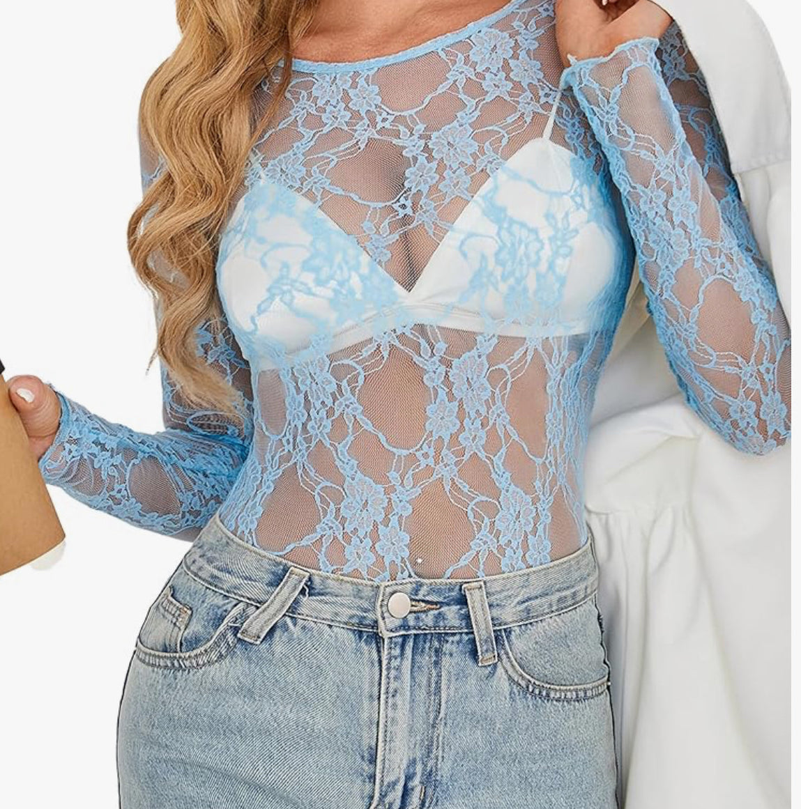 Crewneck Lace Layering Tops