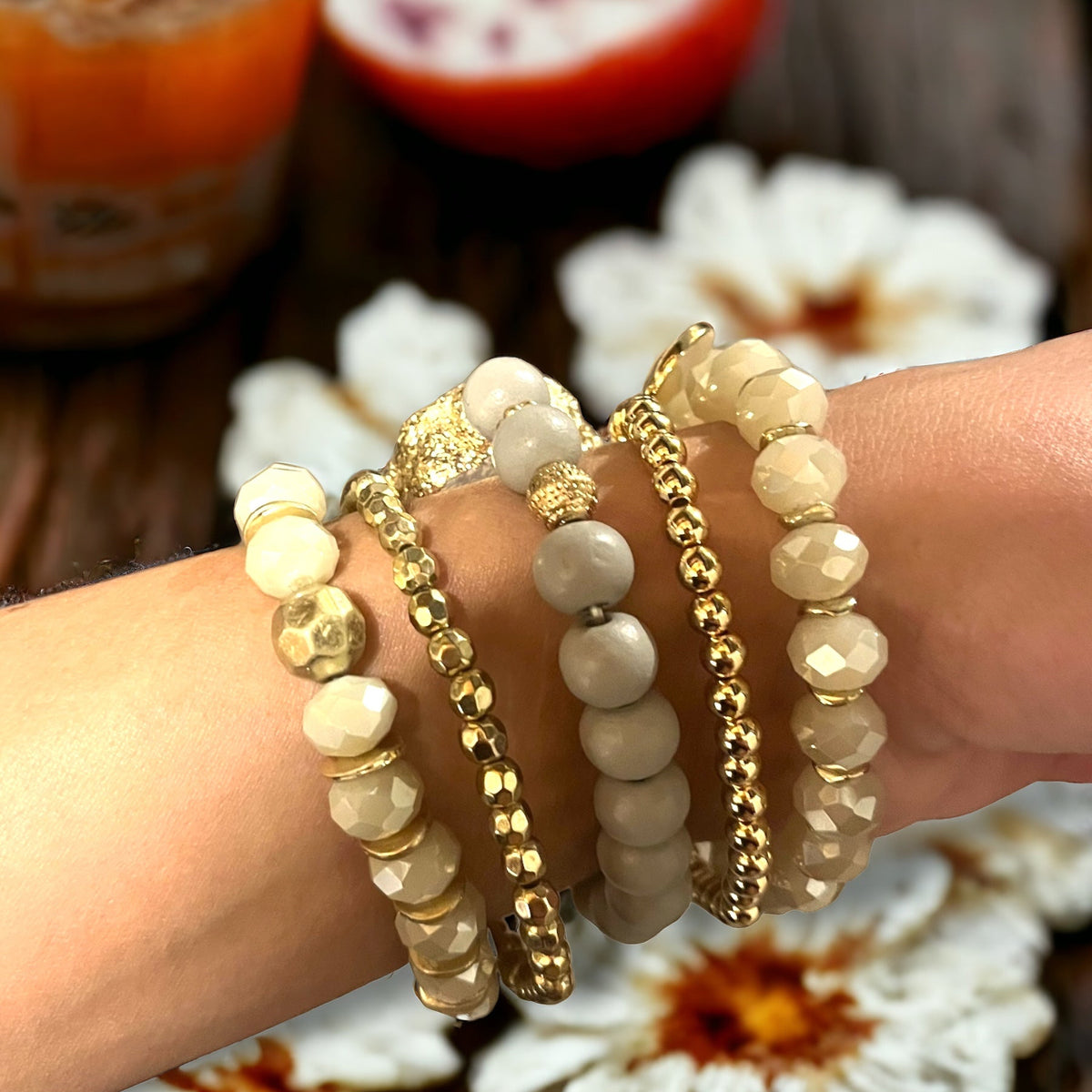The Vienna Beaded Quartz Stack