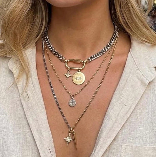 Oh that Girl! Charmed & Stacked Statement Necklace