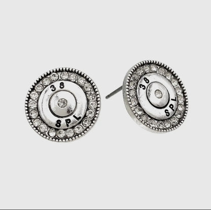 38 SPL Shell Style Glam Stud Earrings