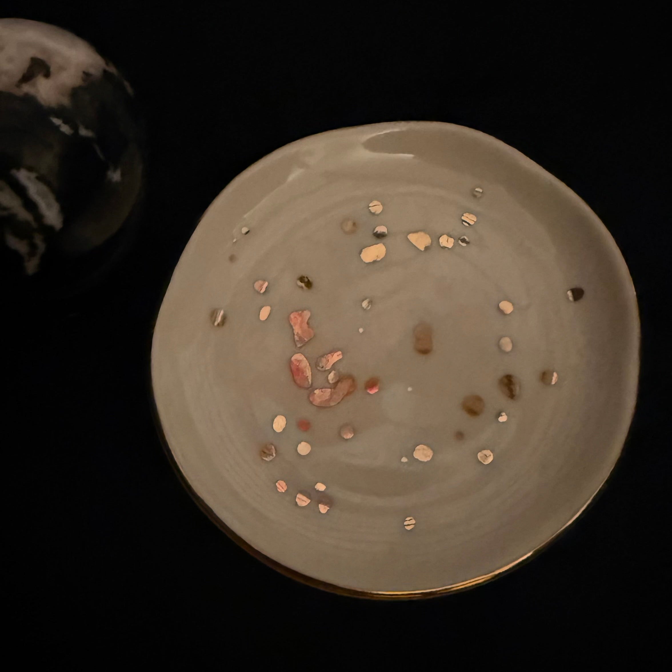 Gold Foil Speckled Trinket Dish