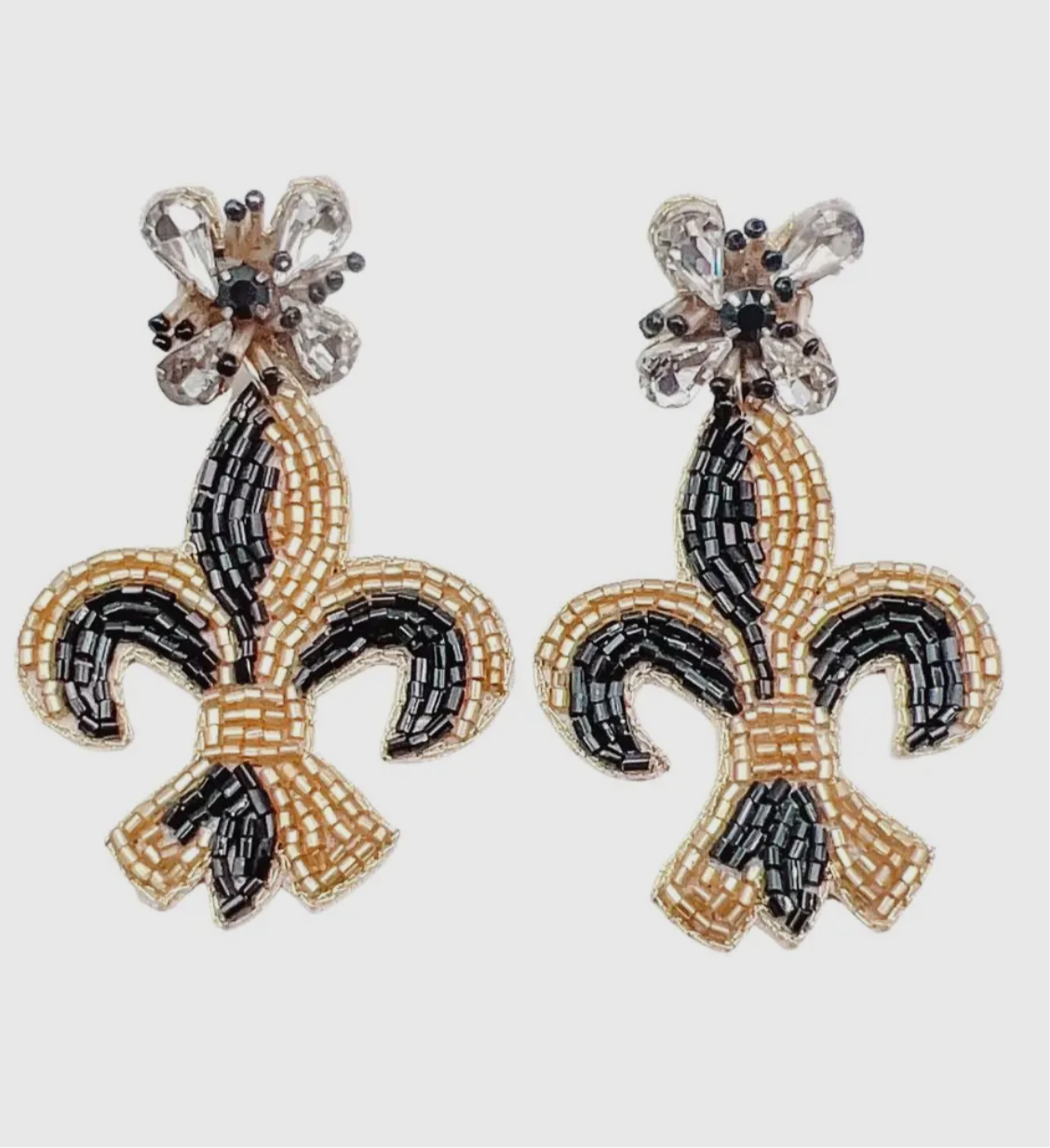 Fleur De Lis Bling Drip Earrings