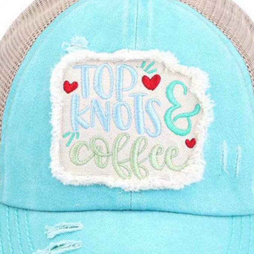 Top Knots & Coffee Ponytail Hats