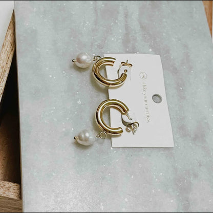 Mother of Pearl “It Girl” Dangle Hoop