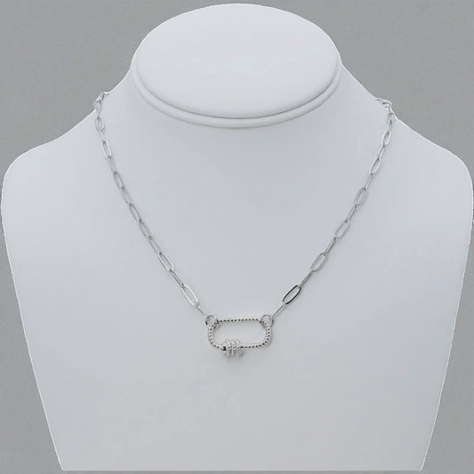 Pavé Paperclip Charm Starter Chains
