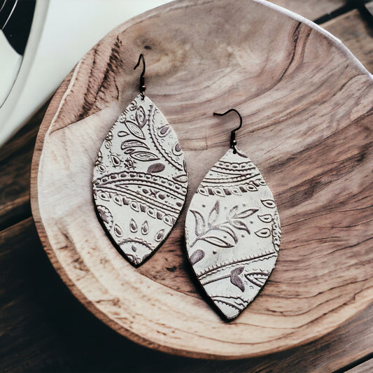 Genuine Leather Teardrop Earrings