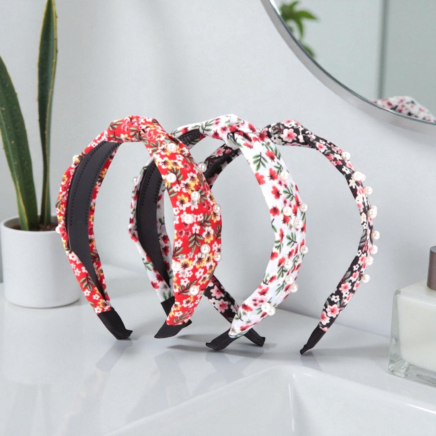 Pearls on the Vine Top Knot Headbands