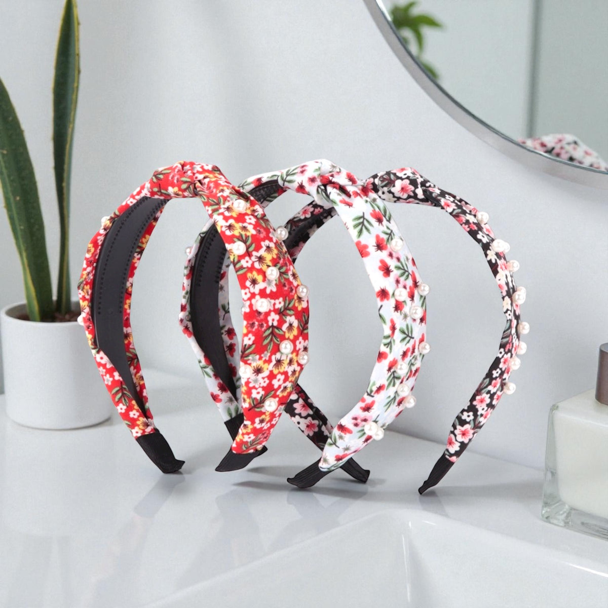 Pearls on the Vine Top Knot Headbands