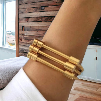 Go for the Gold Triple Ciara Cuff