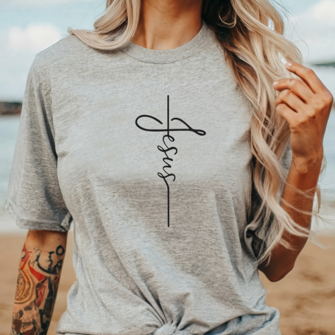 Jesus vertical Script Tee