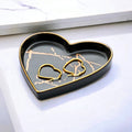 Black & Gold Ceramic Heart Jewelry Dish