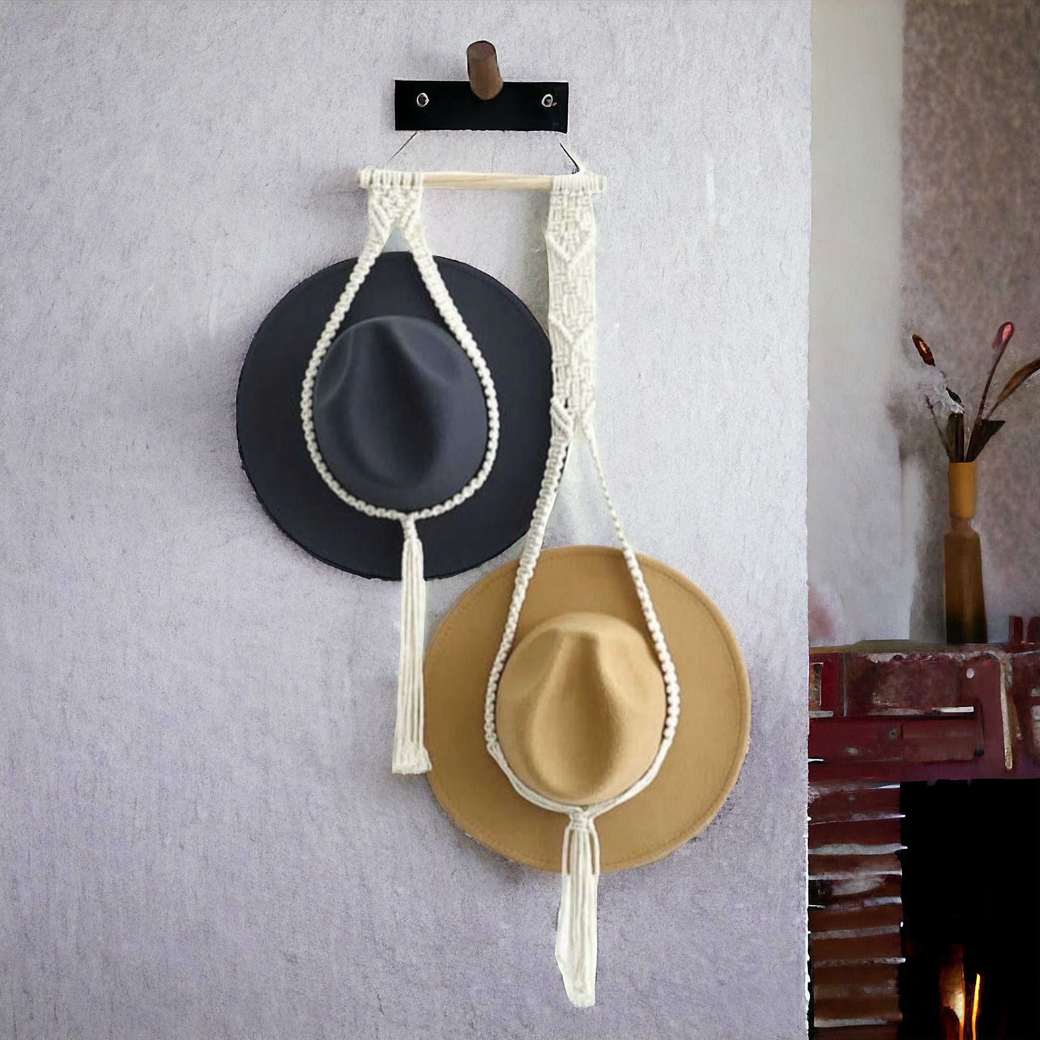 Wide Brim Two Hat Layered Display