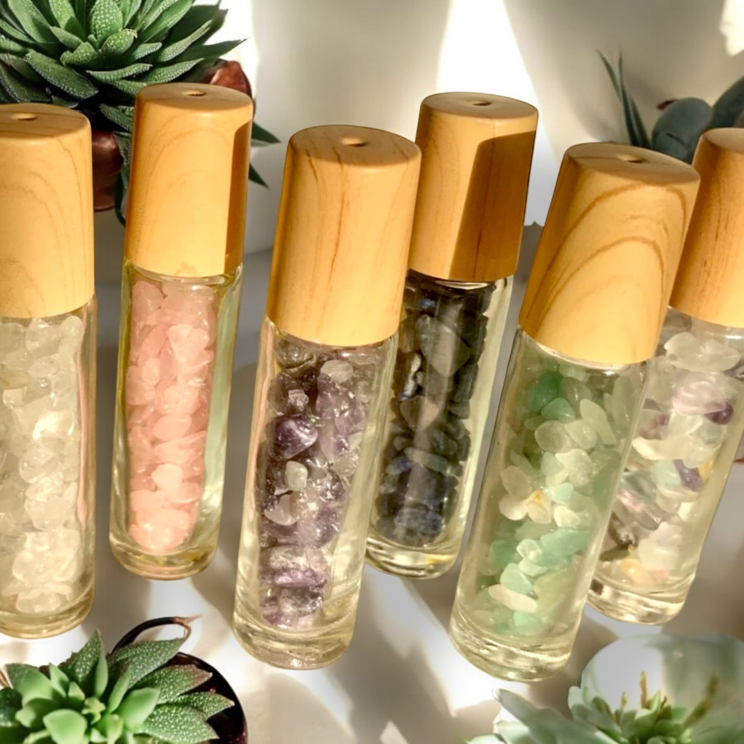 Natural Stone Chip Perfume Rollers The Moonstone Collection
