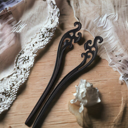 Handmade Polished Sandalwood Hair Sticks