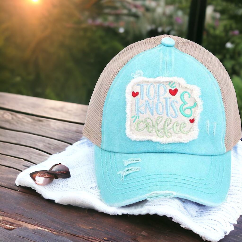 Top Knots & Coffee Ponytail Hats