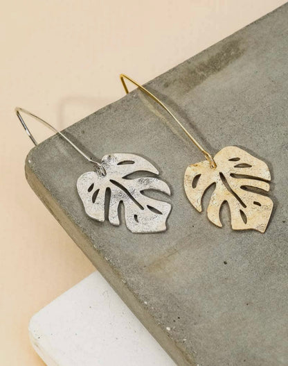 Monstera Leaf Fish Hook Dangle Earring