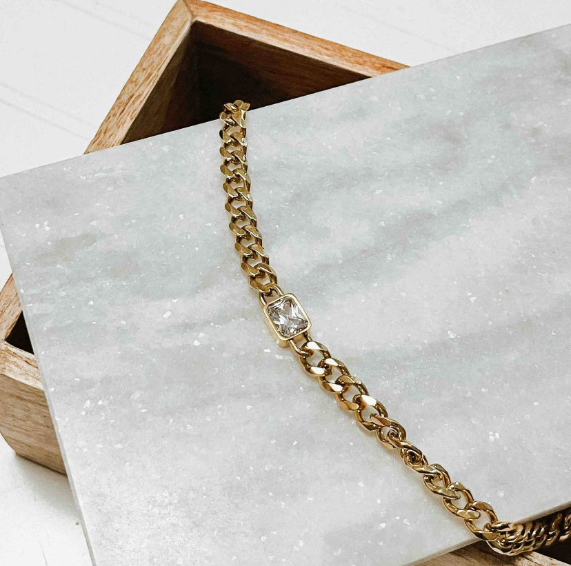 Cuban Style Zircon Chain Necklace